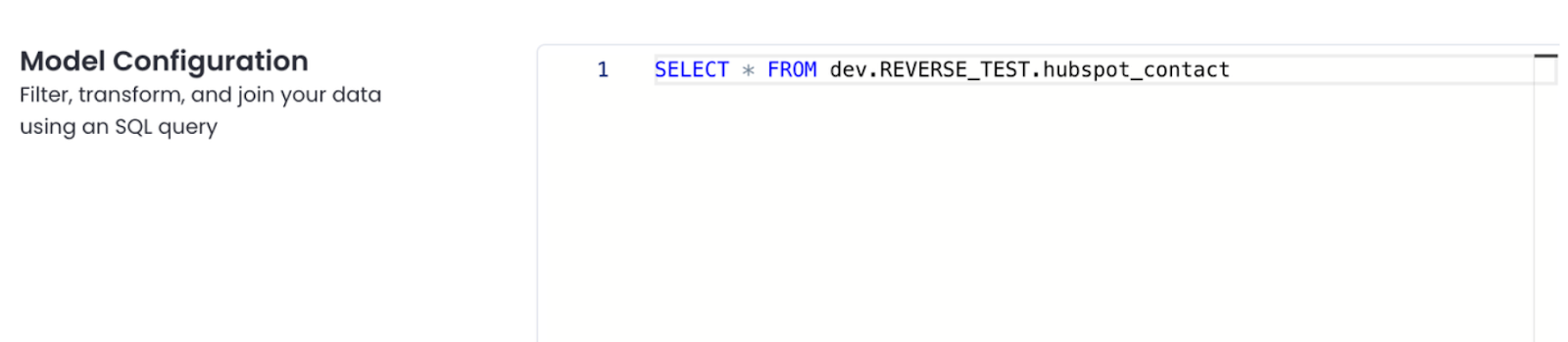 Screenshot from Matia product of reverse ETL configuration