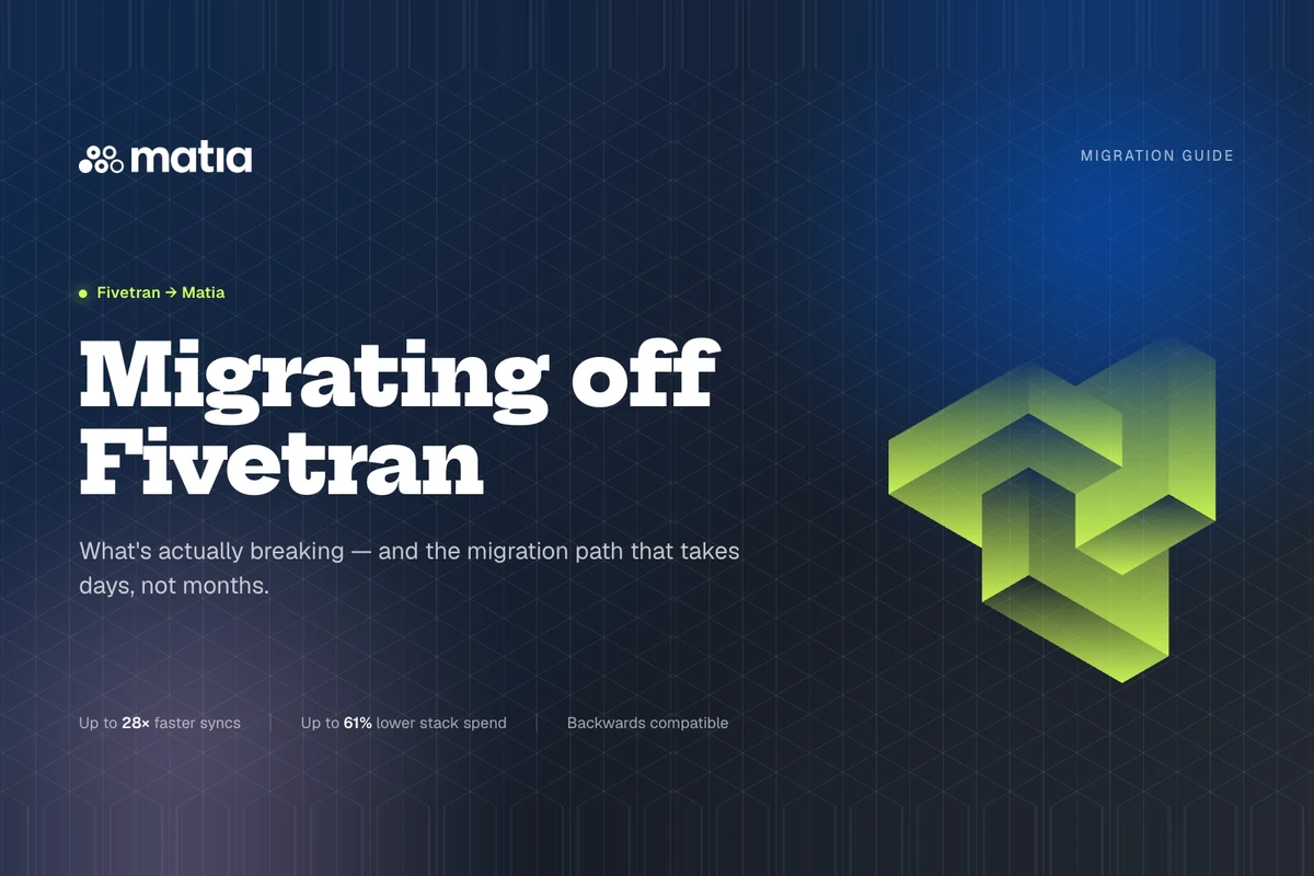 Migrating off Fivetran: what's actually breaking, and the migration path that takes days, not months