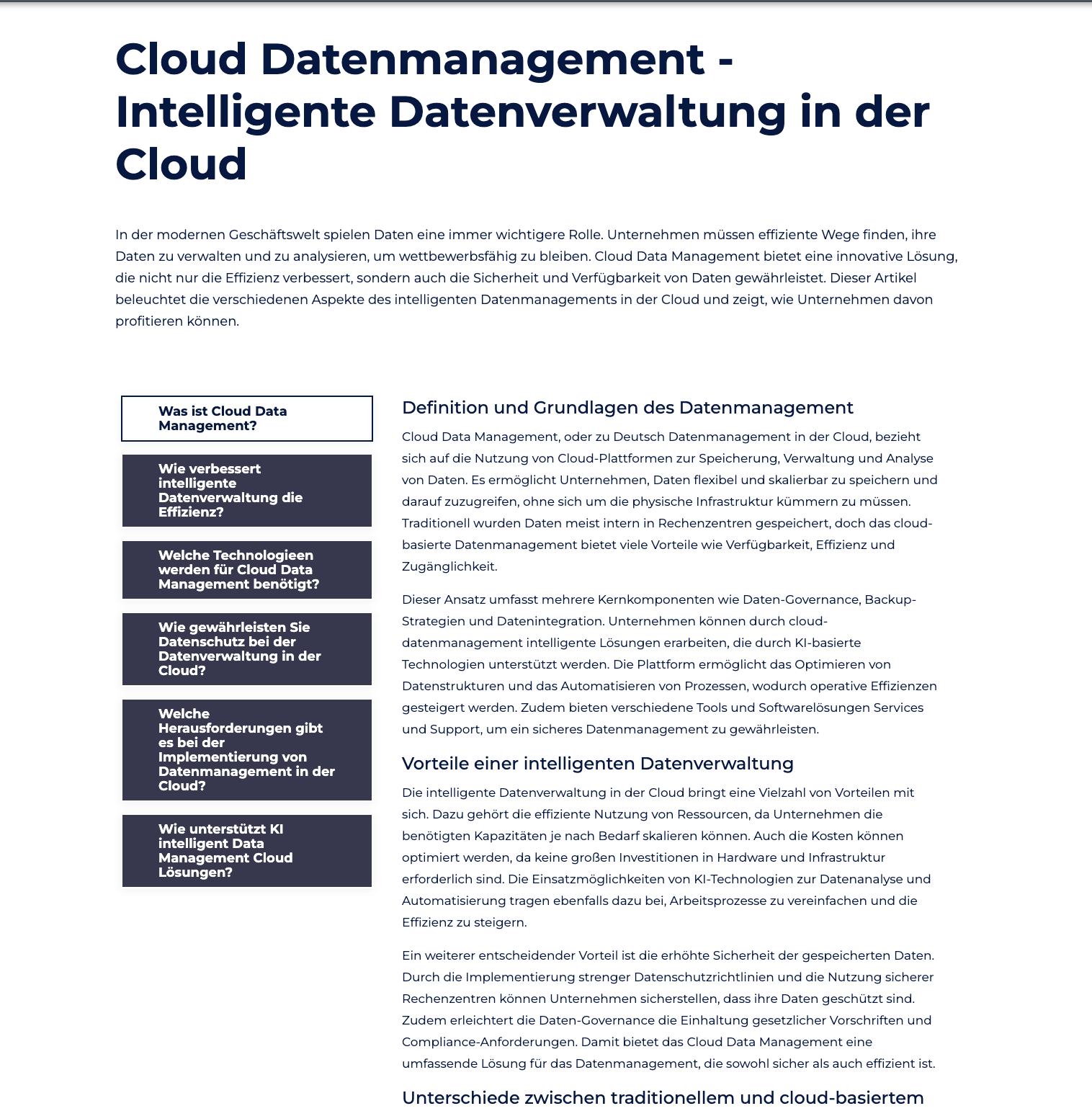 UX-Redesign & SEO-CMS-Glossar für datengetriebene IT-Dienstleistungen