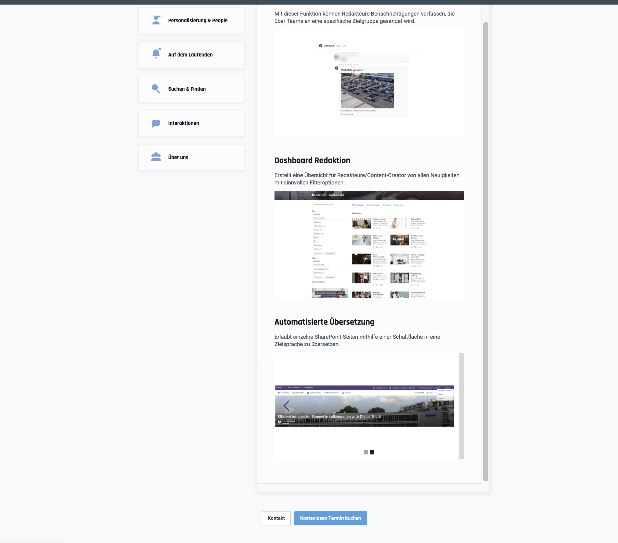 Intelligente Inhaltsstruktur für das M365-Intranet von Digital Touch GmbH