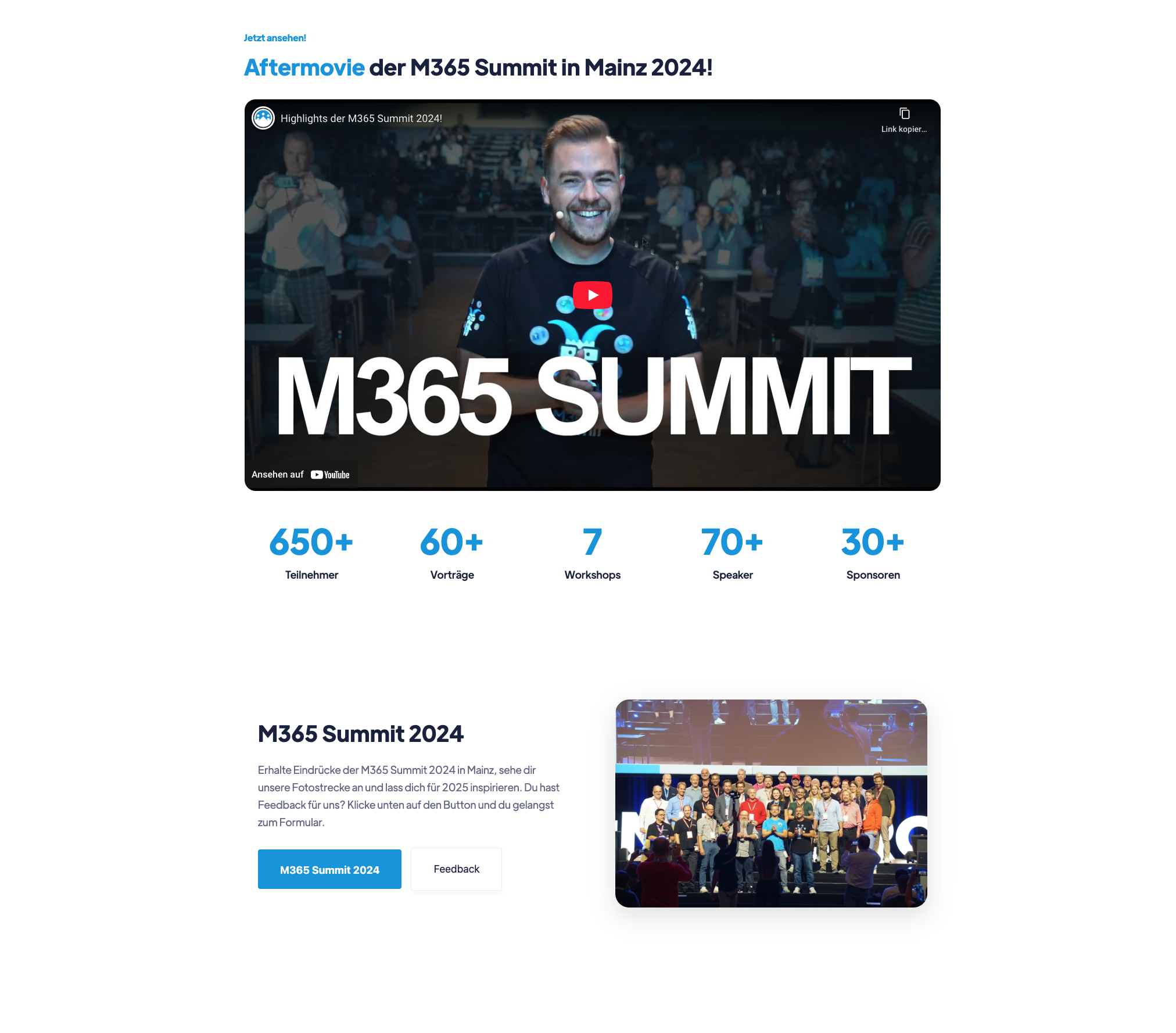 M365 Summit Website: Digitale Bühne für Deutschlands M365 Community-Event