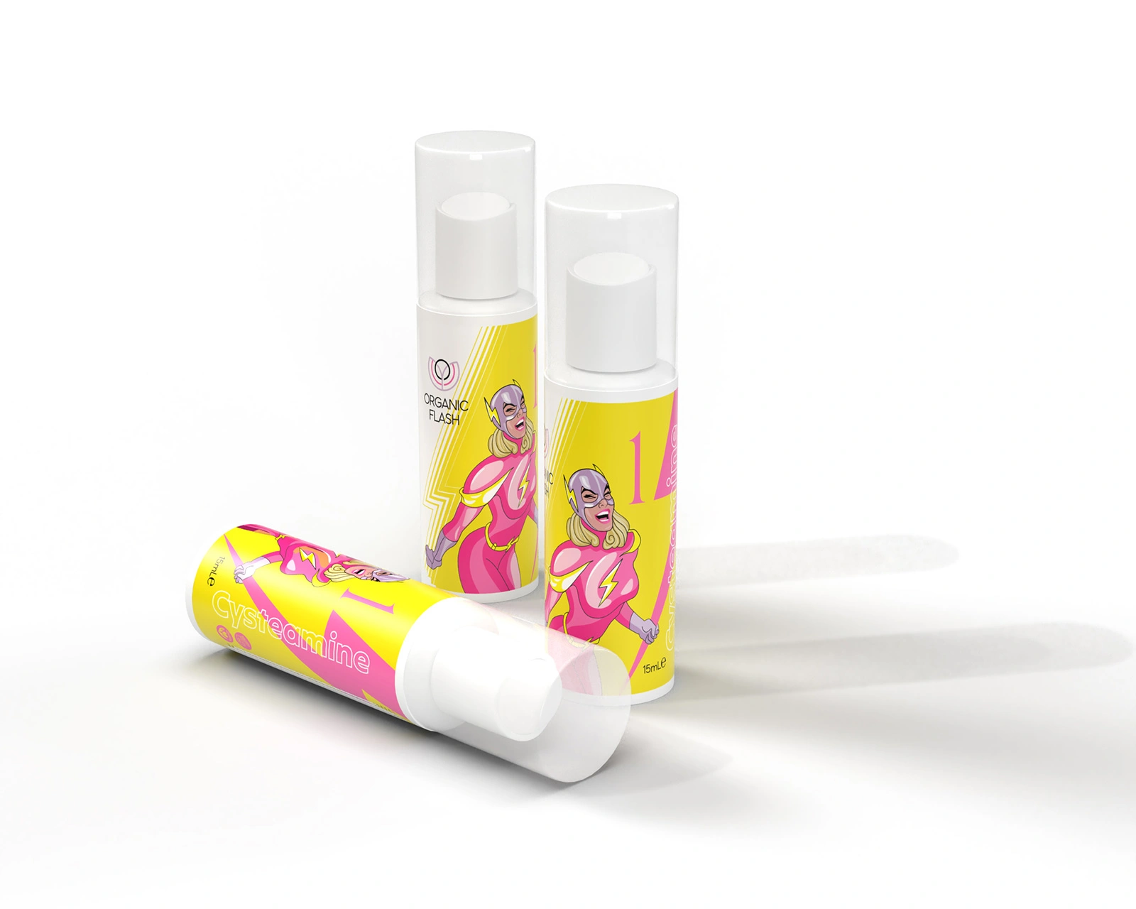 Ambalaj șampon Organic Flash – design curat și premium