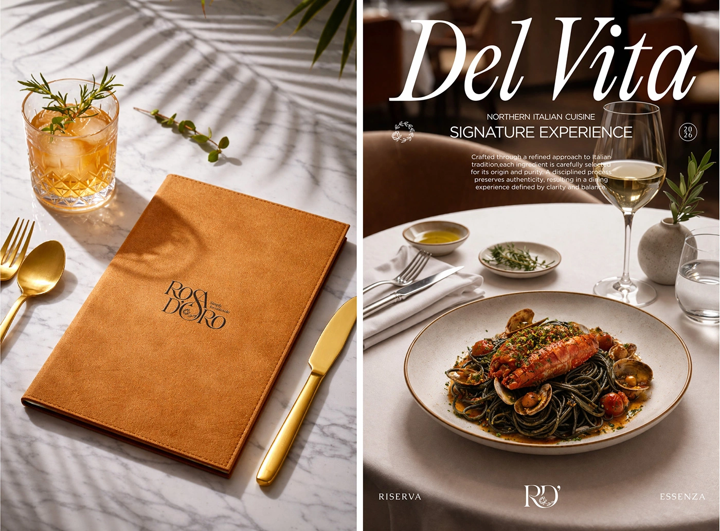 Design meniu restaurant italian premium cu layout elegant