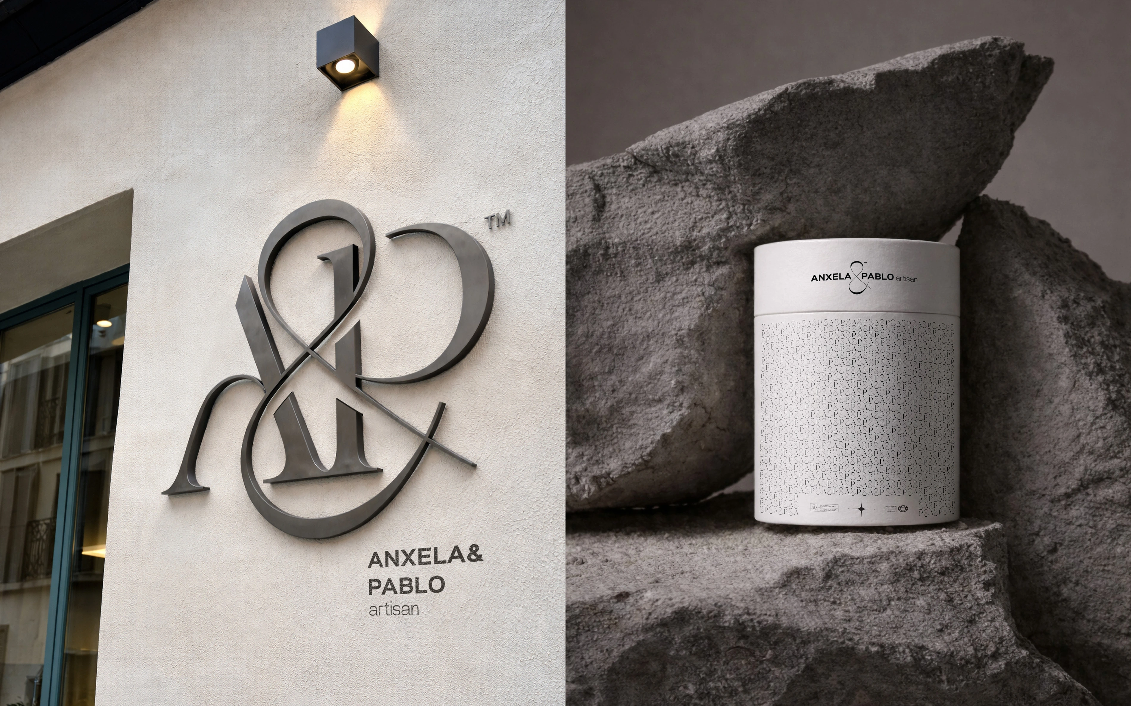 Branding și identitate vizuală pentru A&P Artisan aplicate în contexte arhitecturale și premium lifestyle.