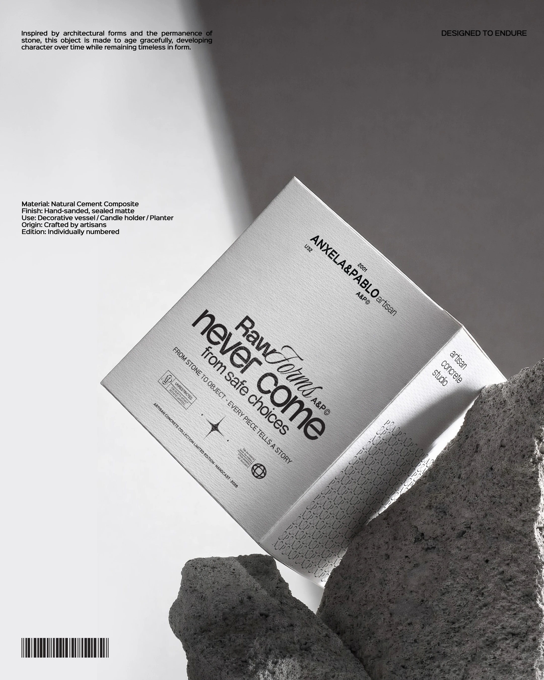 Design premium de ambalaj minimalist pentru brandul artizanal A&P Artisan.