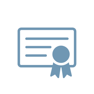 Blue Certificate Icon