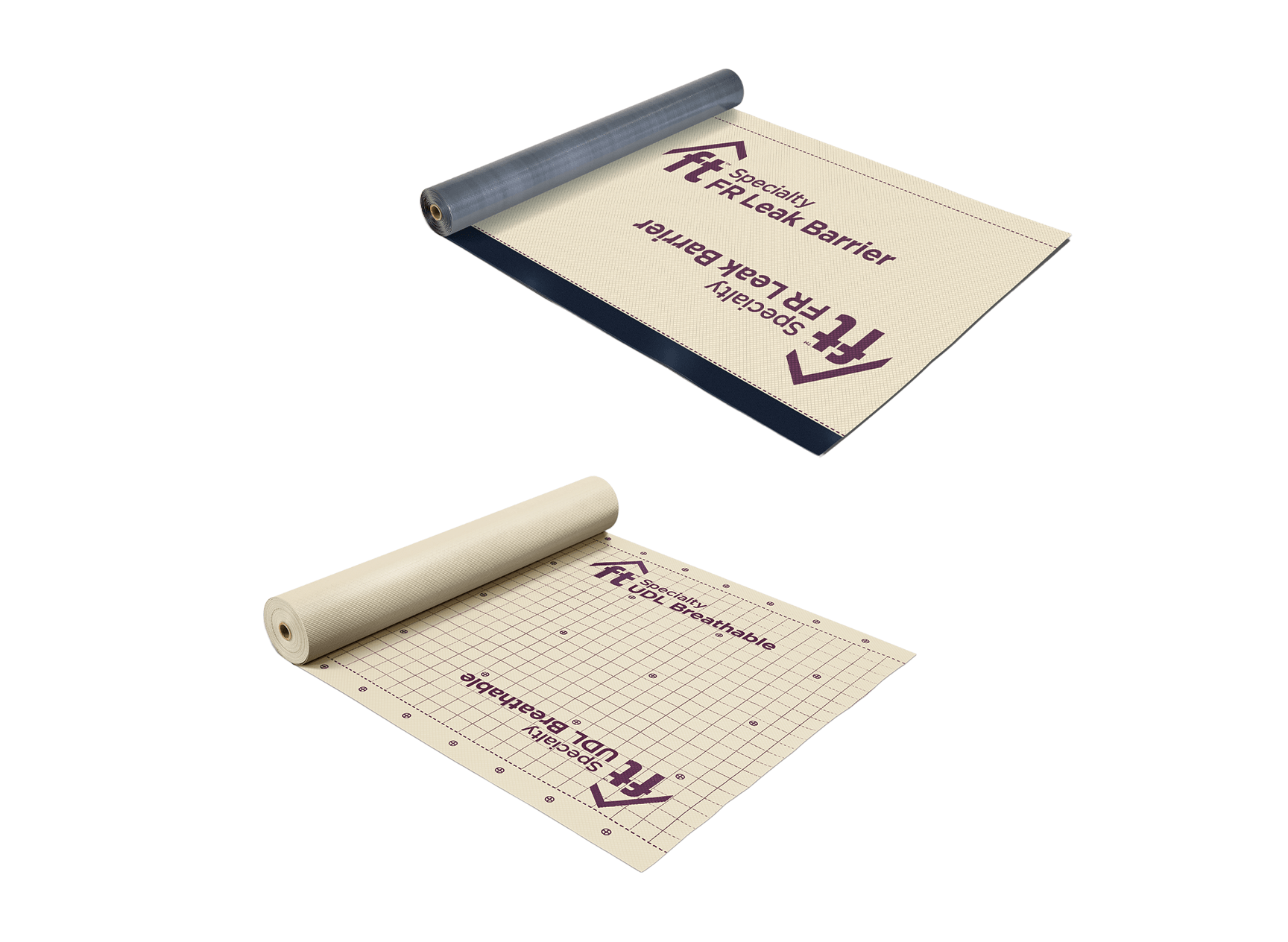 FT Specialty UDL Breathable roofing underlayment roll with grid pattern for complex projects.