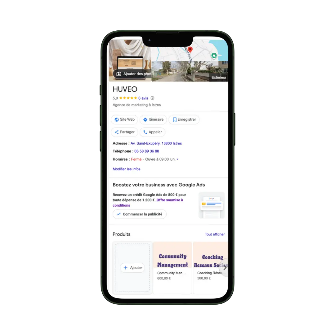 Création de fiche d'établissement google, optimisation de fiche d'établissement google, gestion de fiche d'établissement google