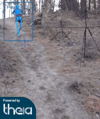 GIF of trail runner captured using Theia3D’s markerless motion capture system during Oregon State University’s outdoor biomechanics study.