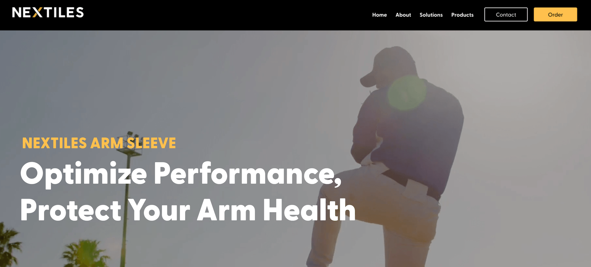 Nextiles Arm Sleeve homepage: Optimize performance, protect your arm health