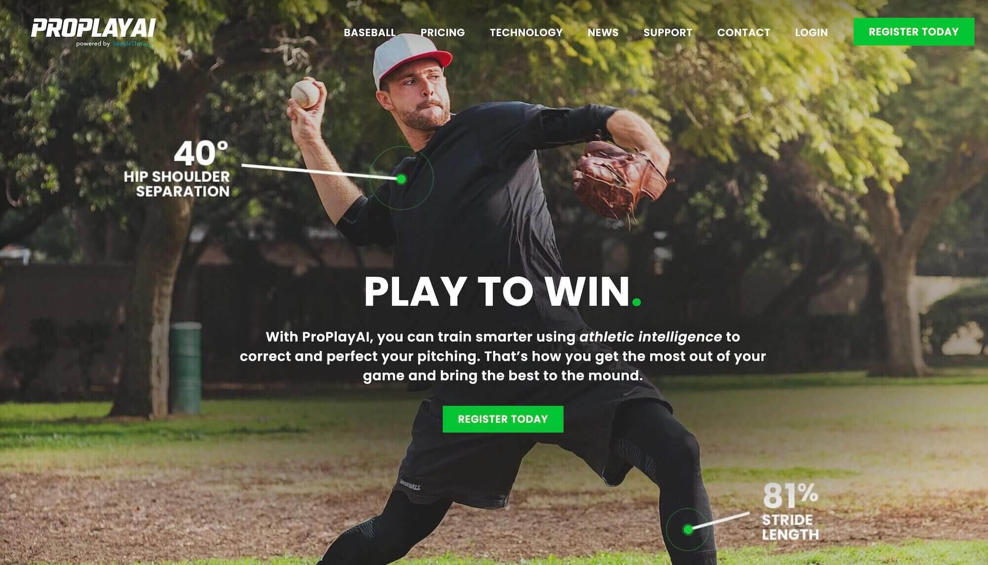 ProPlayAI homepage: Play to Win
