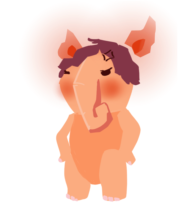 Colored Test: An angry Mazzy with her ears stylized as red flames and her eyes angled sharply in a glare.