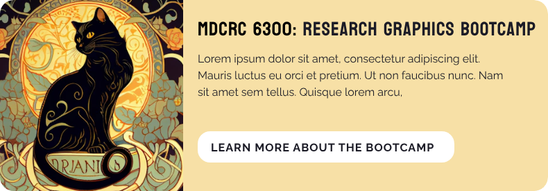 Card style for the Graphic Bootcamp, testing a colored background with a white button and a left-aligned image taking up one-third of the card's width.