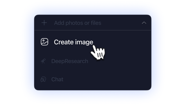 Create image option in Sigma Chat menu