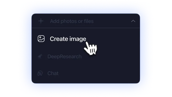 Create image option in Sigma Chat menu