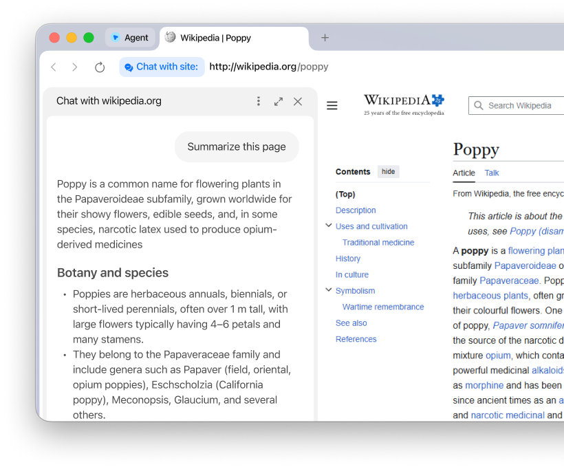 Sigma summarizing a Wikipedia page