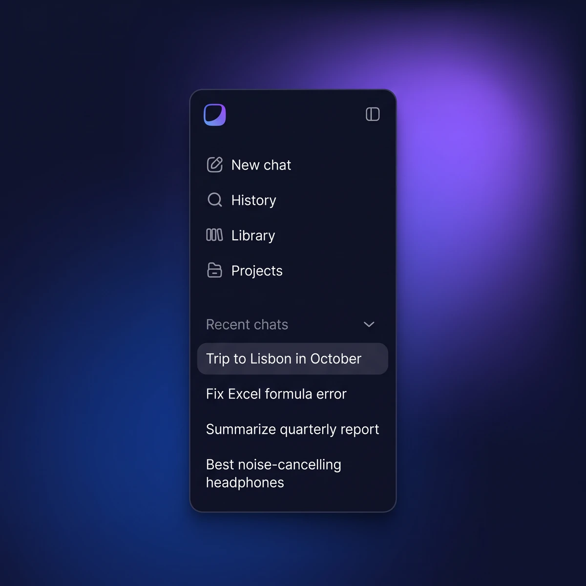 Sigma sidebar with recent AI chats synced across devices