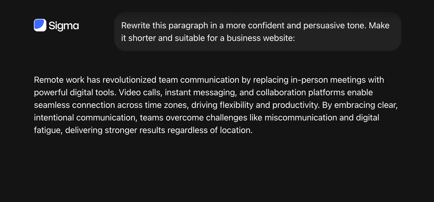 AI paragraph persuasive rewrite example