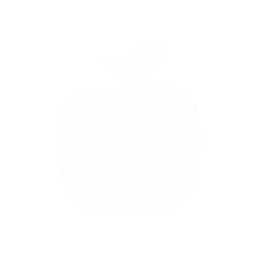 An icon image of an apple representing homemade grown fruits.