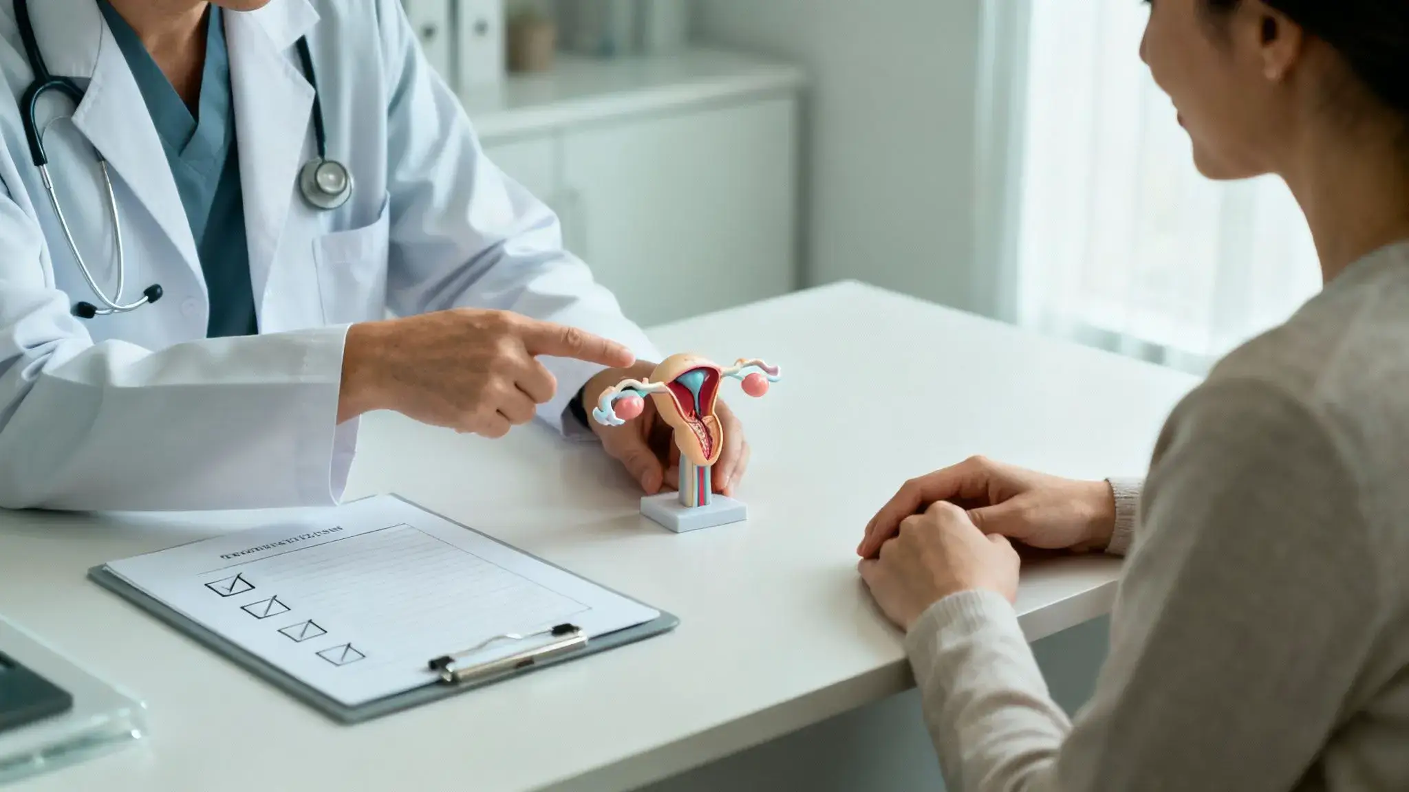 Une illustration schématique du système reproducteur féminin montrant des ovaires polykystiques