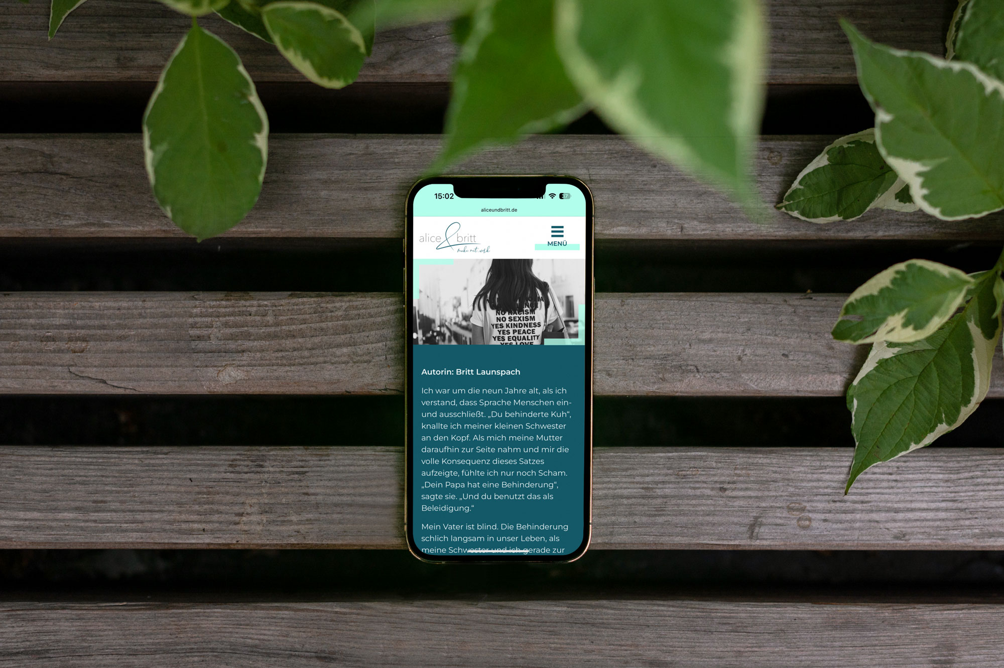 Mockup des Blogs der Alice und Britt Webseite