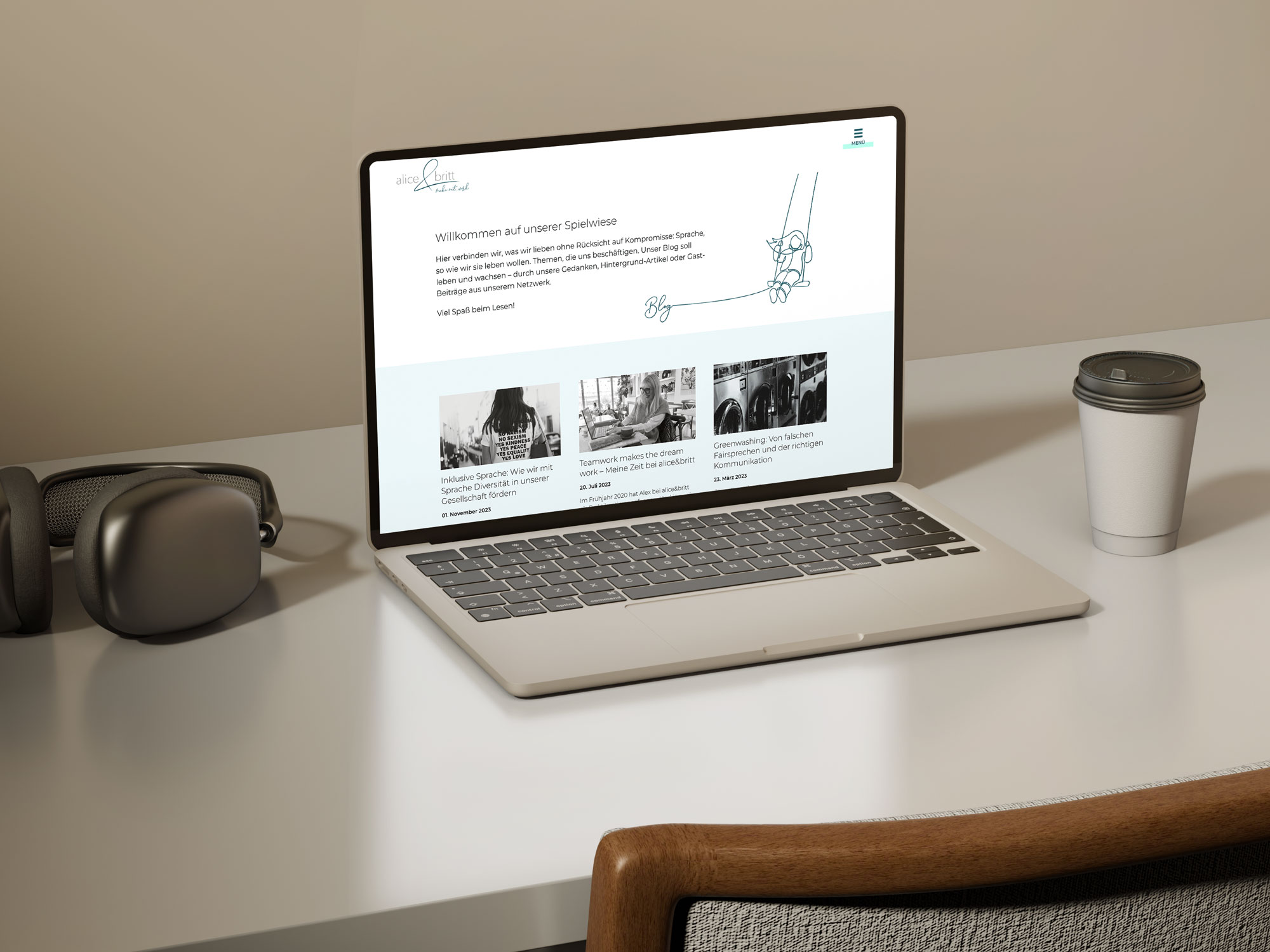 Blog overview of the Alice und Britt website