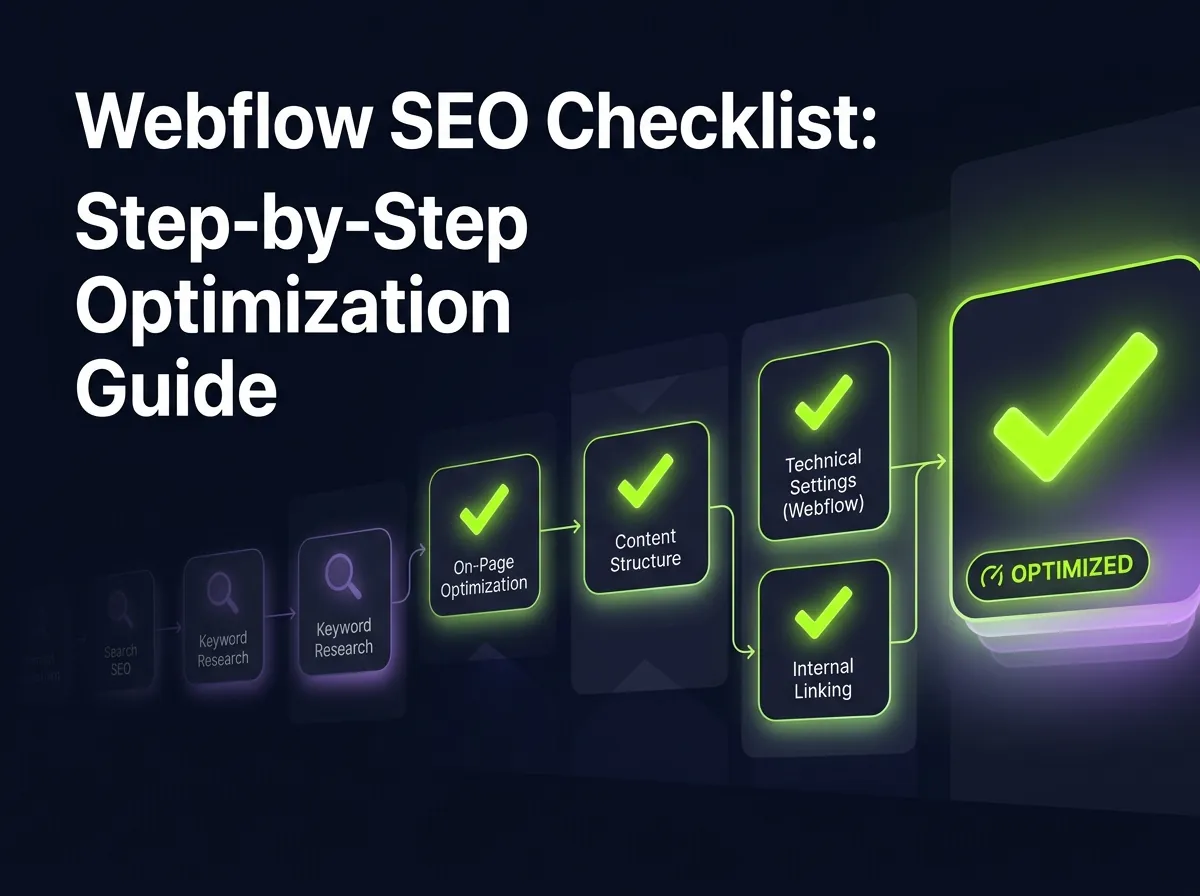 Webflow SEO Checkliste: 10 Schritte für bessere Rankings, schnellere Ladezeiten und mehr organischen Traffic