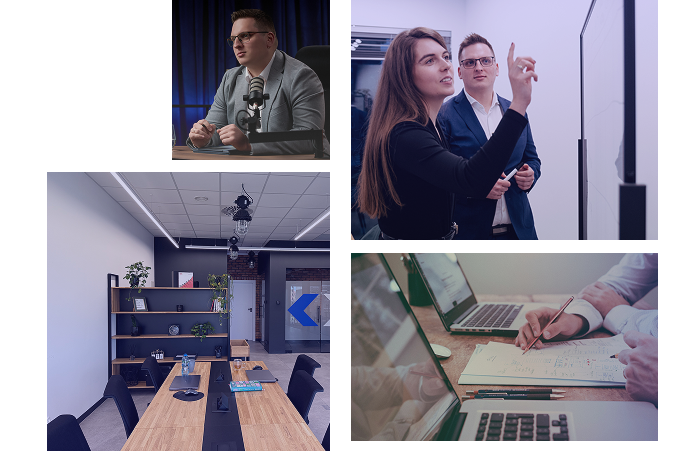 Grupa ludzi pracujących w firmie.