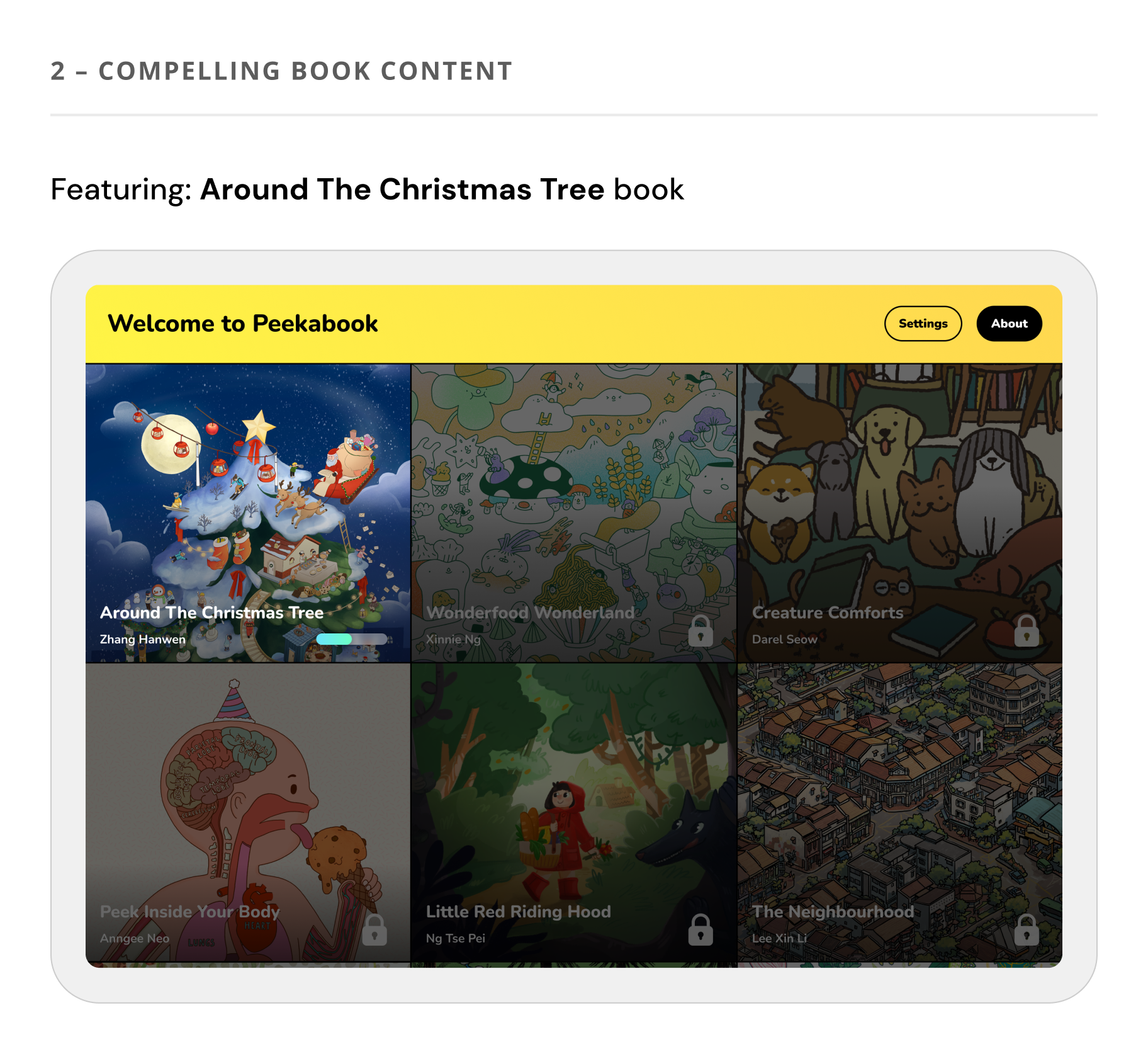 Contribution 2: Compelling book content slide