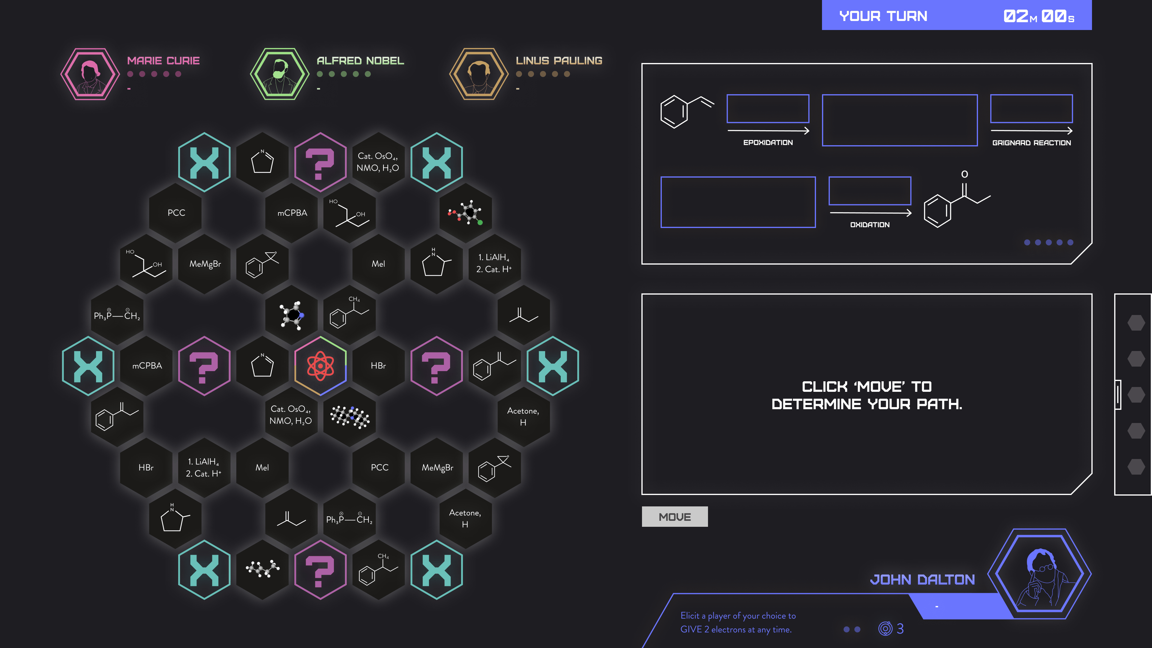 Dice roll and path options interface
