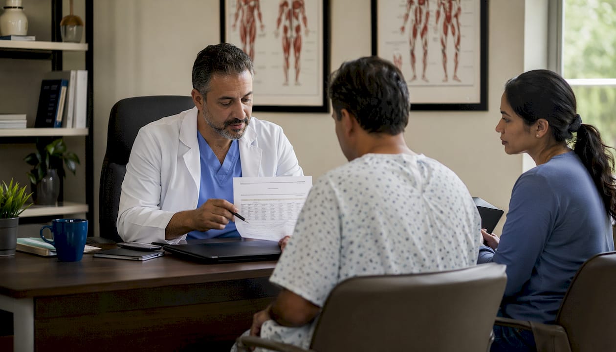 Surgeon explaining surgery billing details