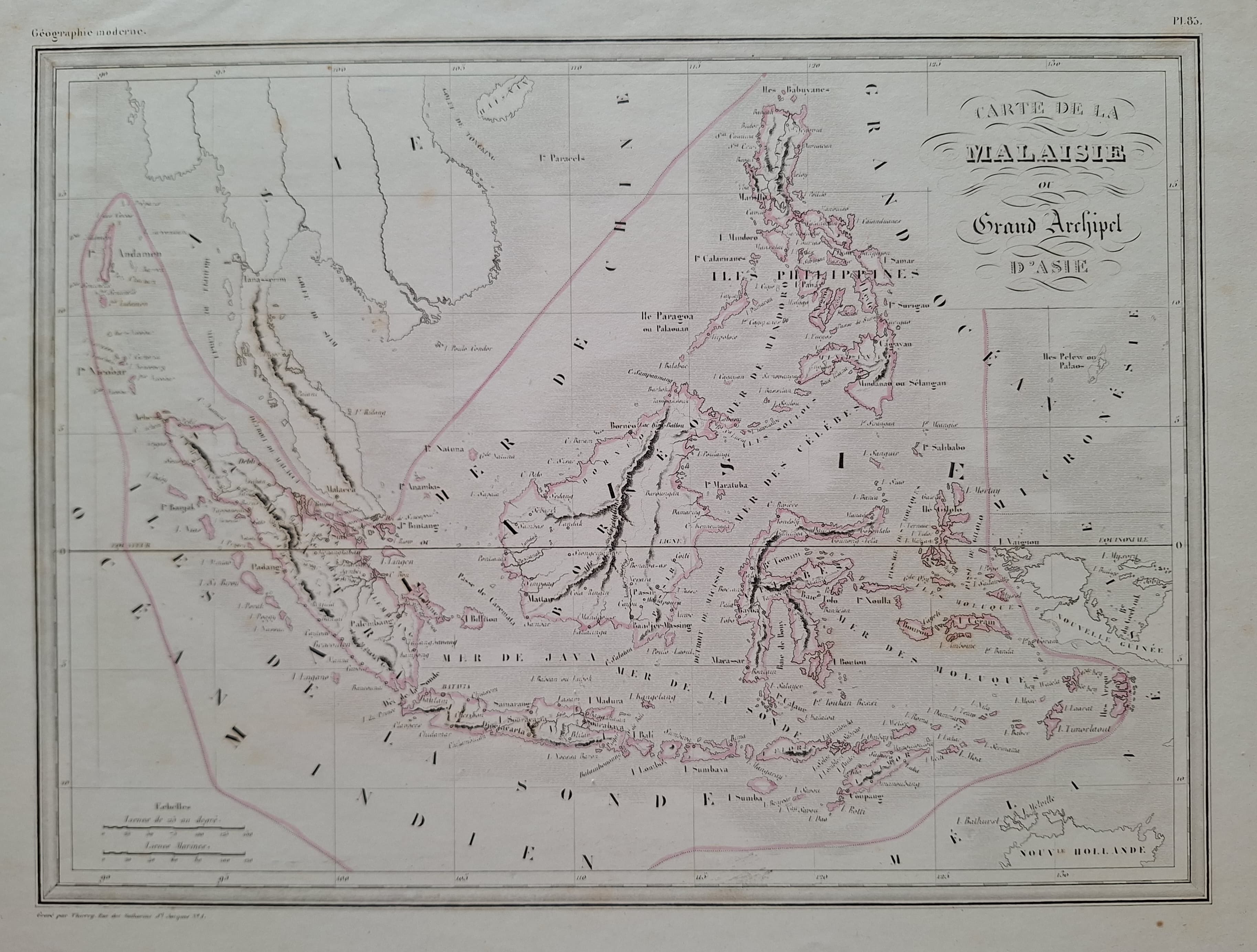 Carte de la Malaisie ou Grand Archipel d'Asie