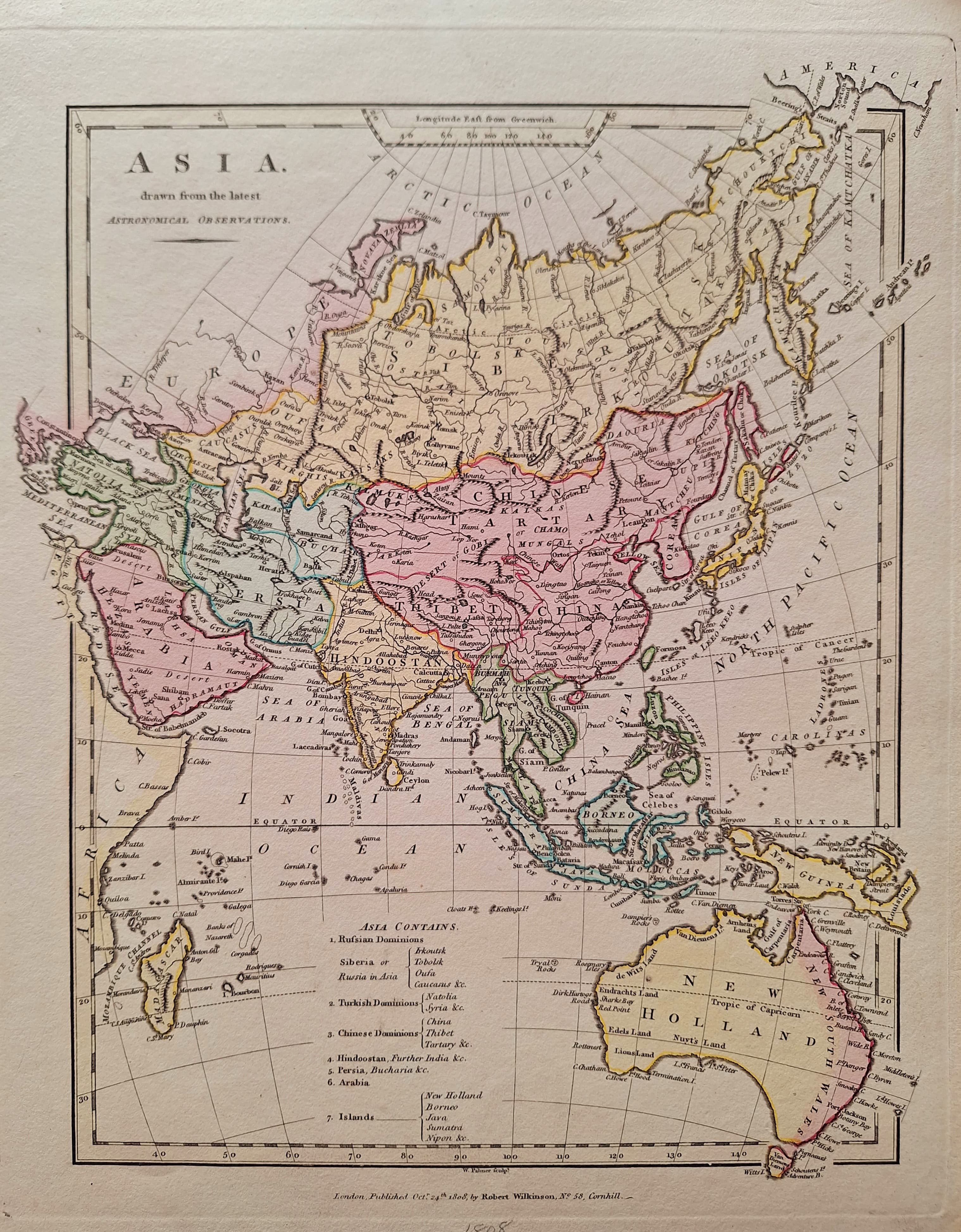 [sold] Asia drawn from the latest Astronomical Observations
