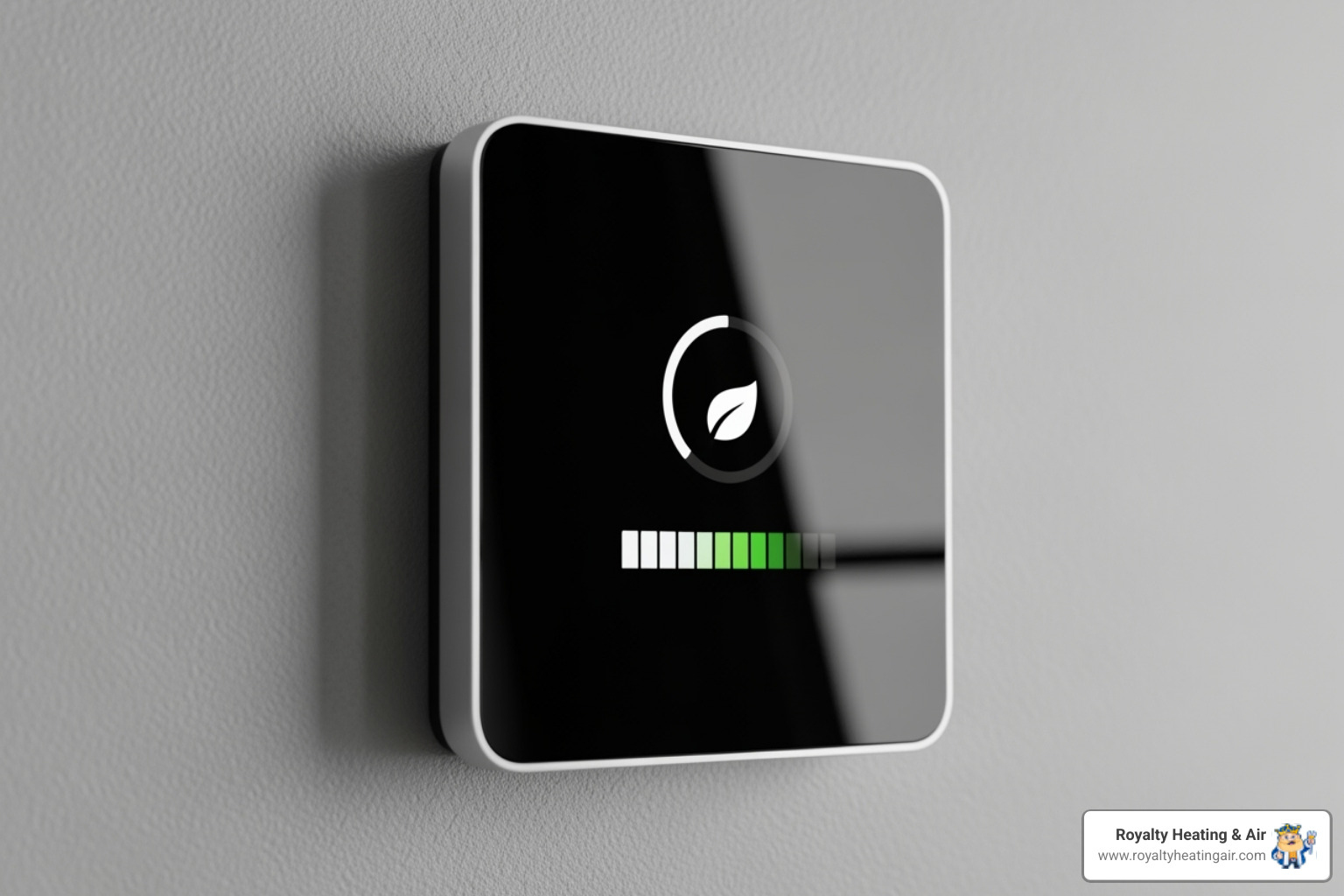 of a modern smart thermostat on a wall displaying energy savings - Thermostat not working