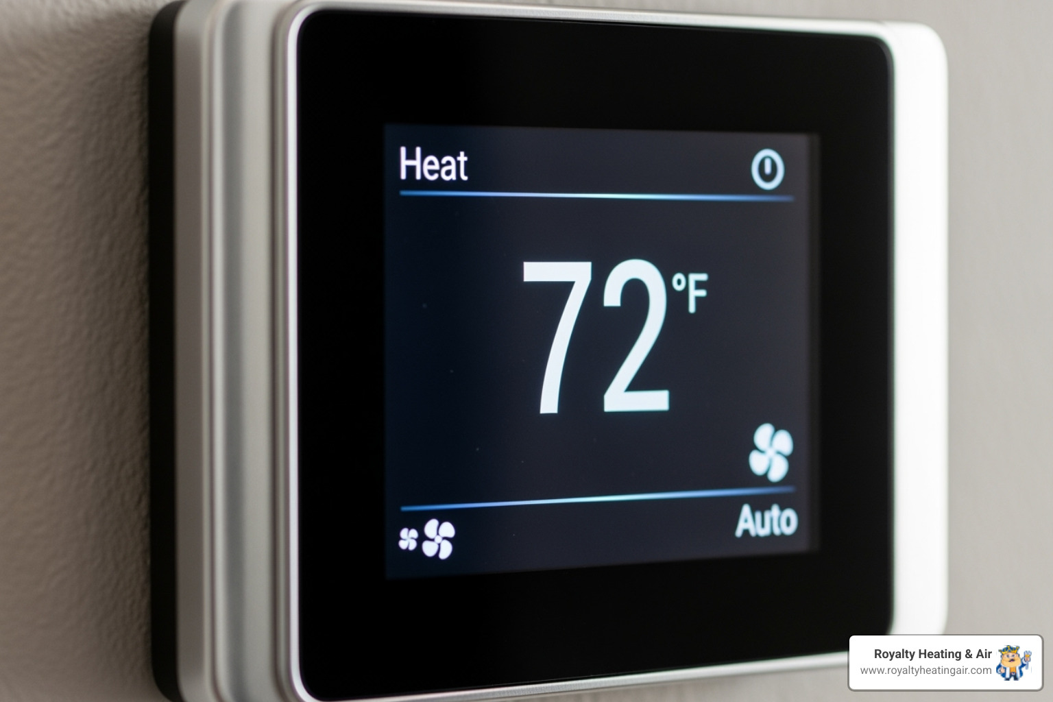 thermostat with fan AUTO and system HEAT - furnace blowing cold air