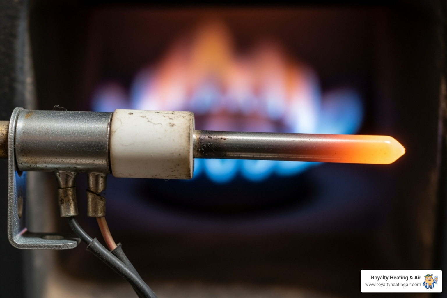 A flame sensor rod - Furnace blowing cold