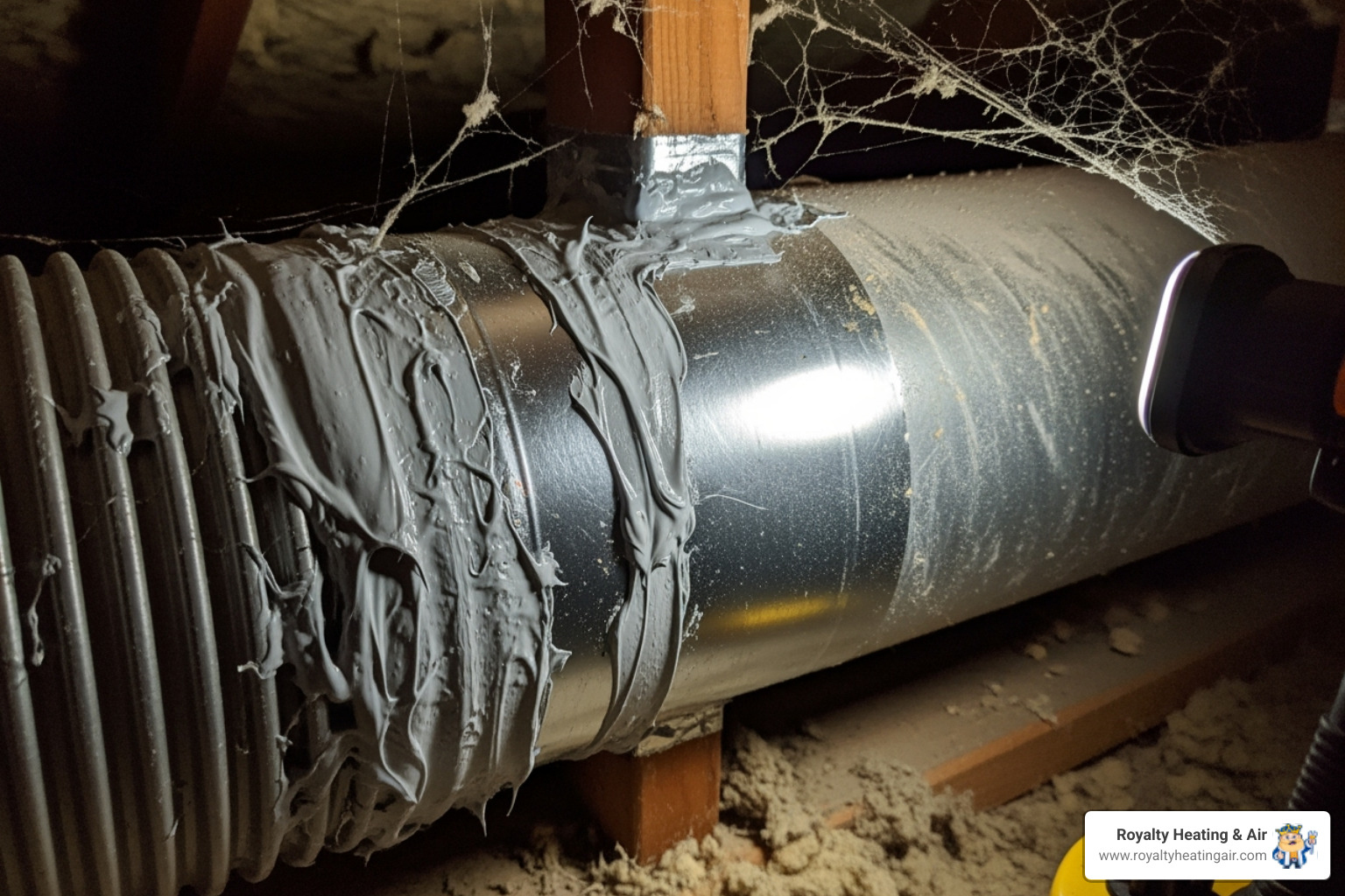 Sealed ductwork joints - Furnace blowing cold