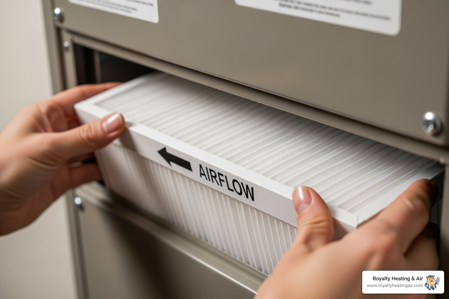 Inserting a clean filter - AC filter replacement
