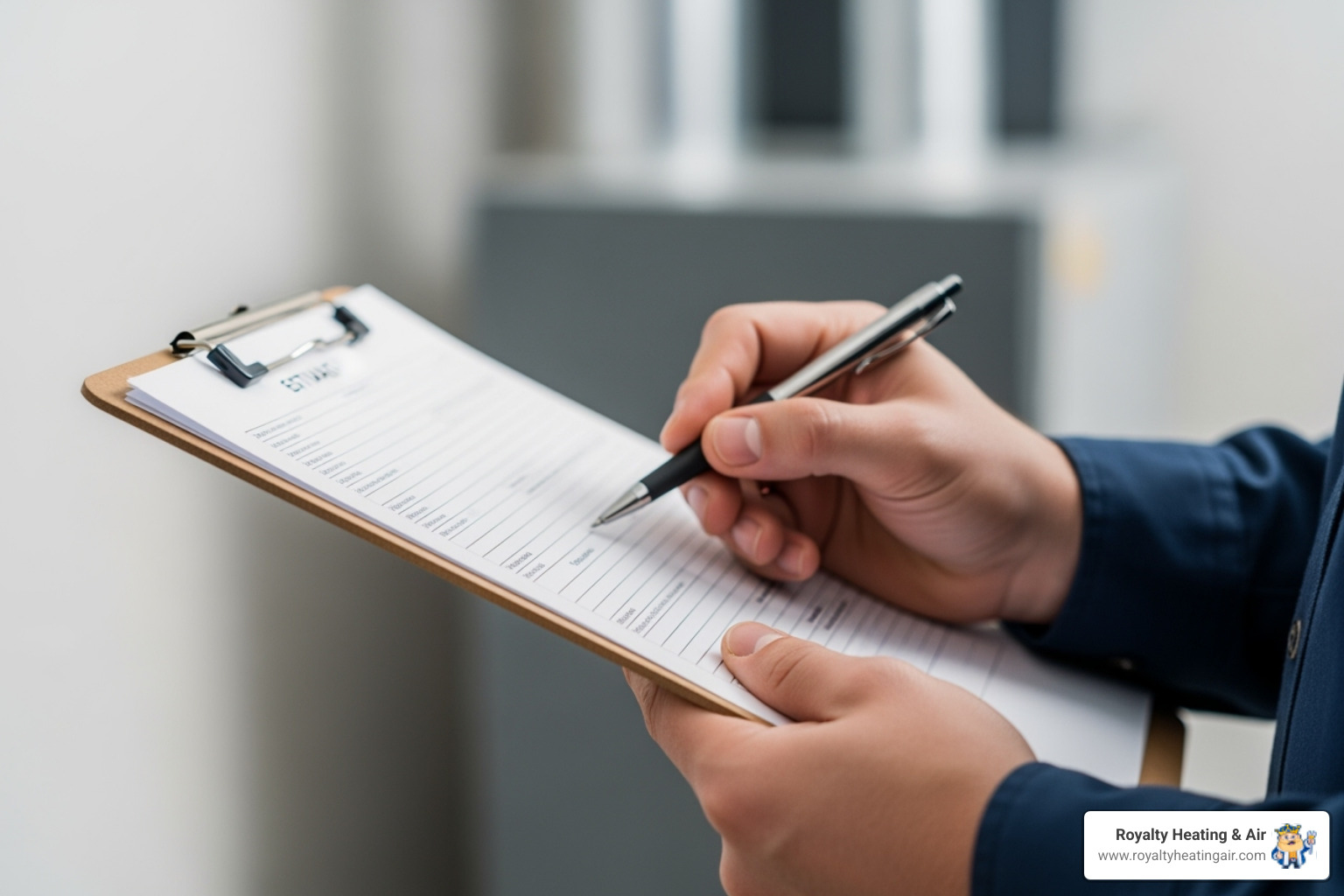 technician clipboard sample estimate form - furnace replacement cost estimate