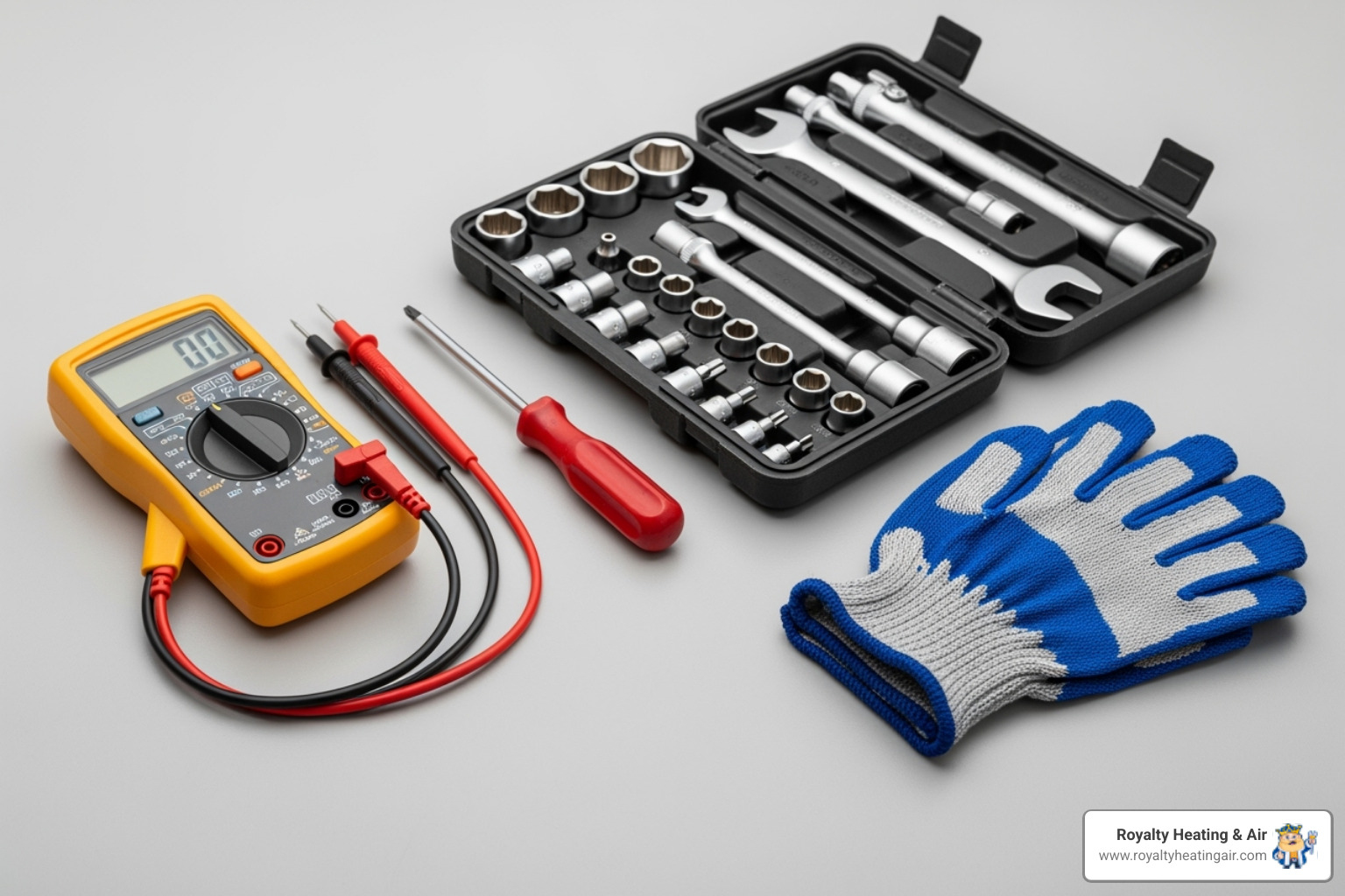necessary tools: multimeter, socket wrench set, screwdriver, gloves - Furnace ignitor repair