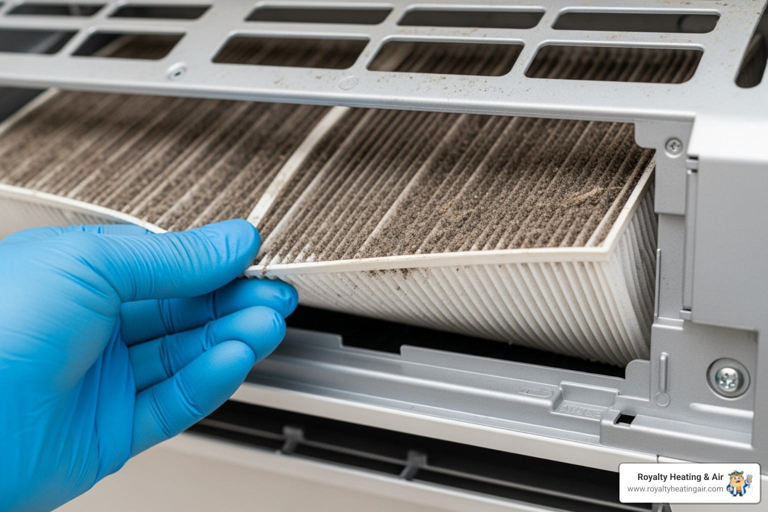 Removing a dirty filter - AC filter replacement