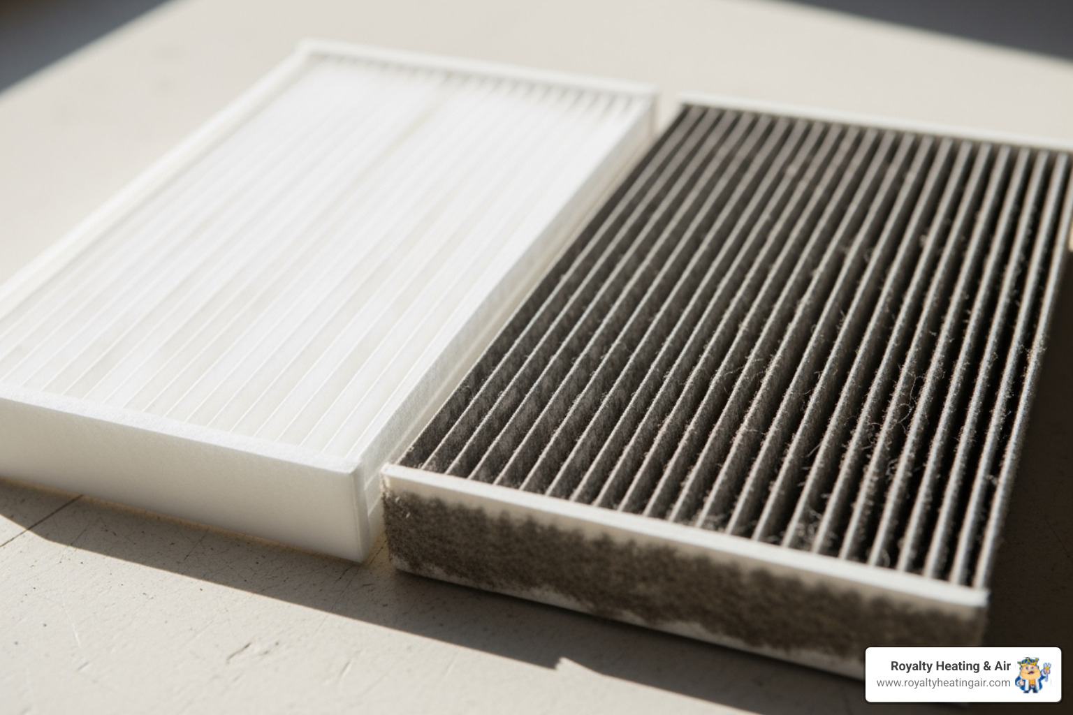 comparing a clean air filter to a dirty one - furnace not igniting