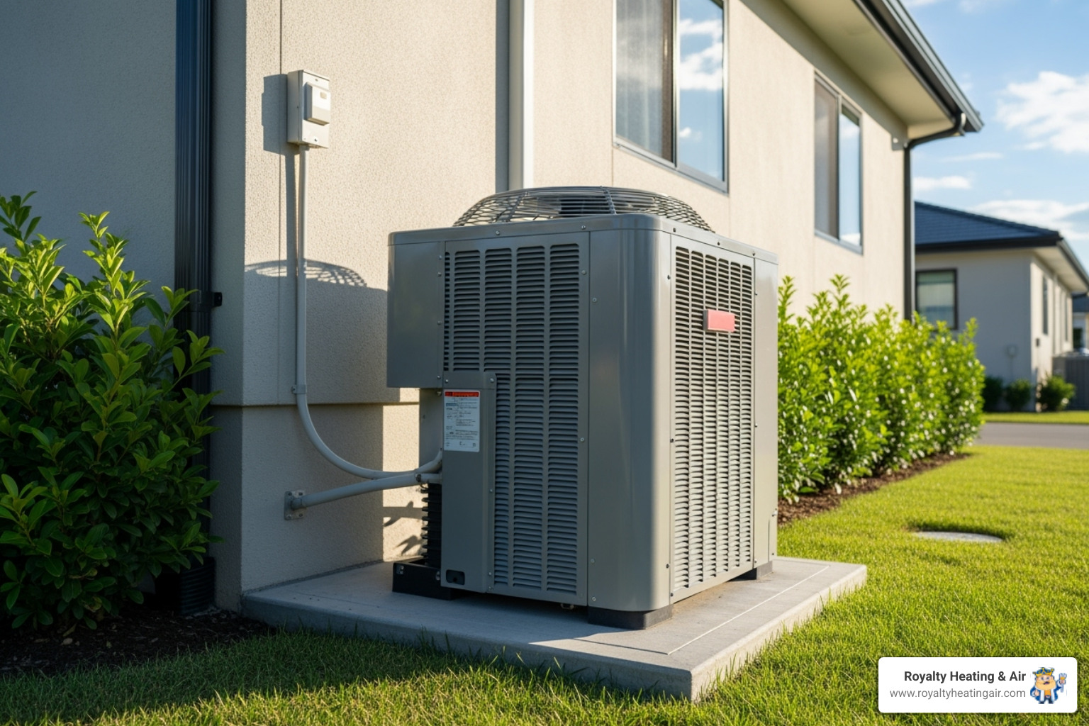 Clean, well-maintained outdoor AC unit - AC capacitor replacement Clean, well-maintained outdoor AC unit - AC capacitor replacement