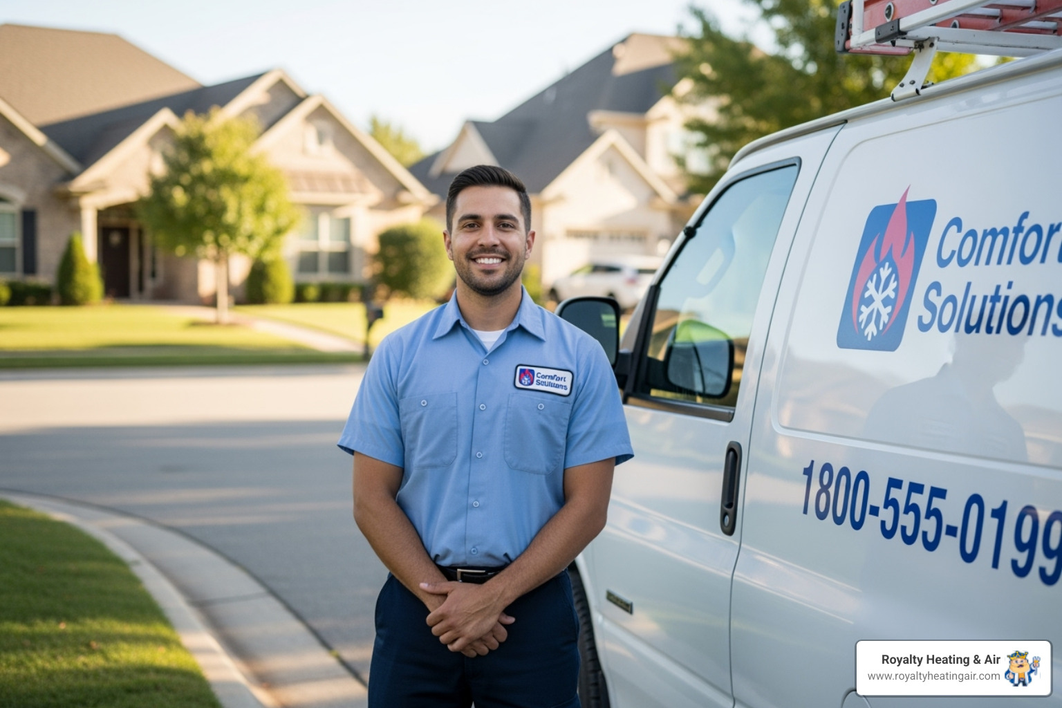 friendly, professional HVAC technician with a van - ac repair granite bay ca