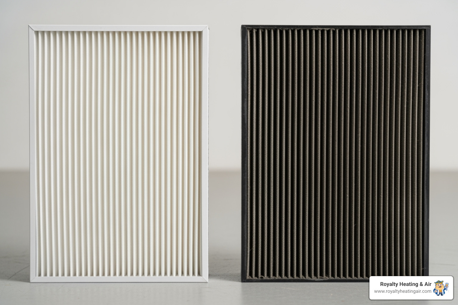 clean commercial air filter next to a dirty one - commercial hvac repair rocklin ca clean commercial air filter next to a dirty one - commercial hvac repair rocklin ca