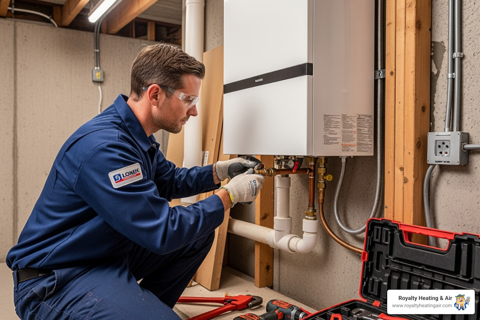professional technician installing heating unit - heating installation roseville ca professional technician installing heating unit - heating installation roseville ca