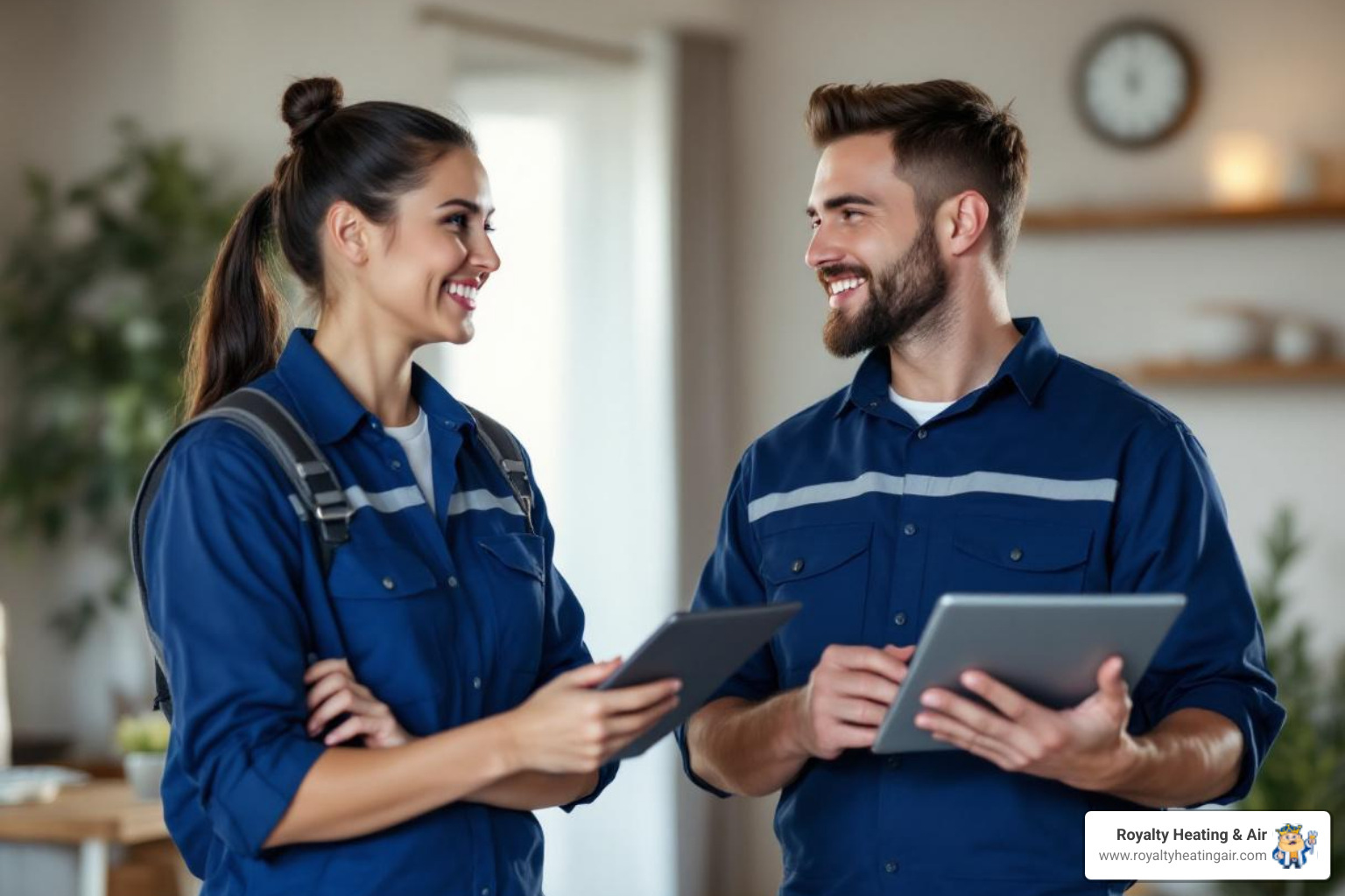 Friendly, professional technician speaking with a homeowner - duct upgrade in granite bay, ca