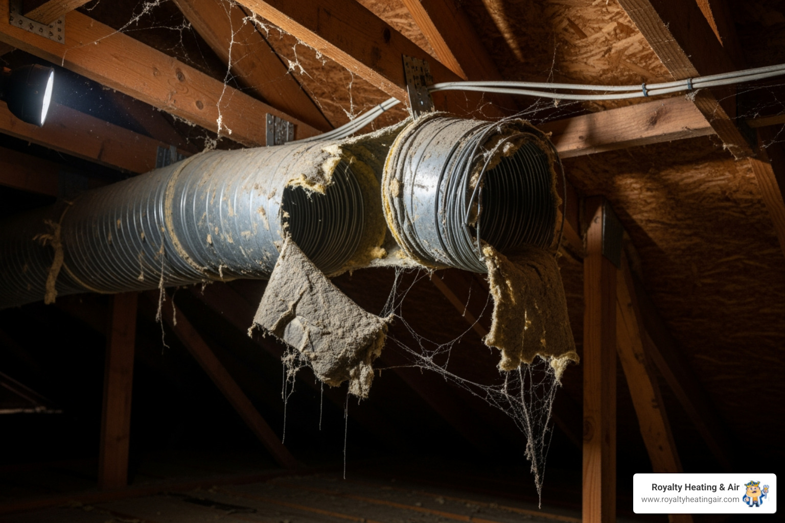 visibly damaged or disconnected air duct - 24 hour duct service in rocklin, ca