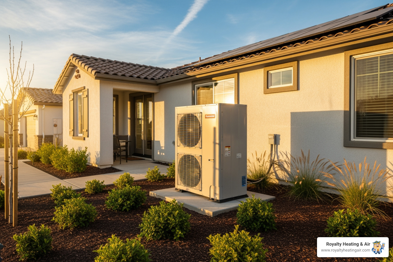 Infographic explaining how a heat pump heats and cools - "I'm looking for quotes for a heat pump replacement in Roseville, CA. Can you give me a list of local installers?"