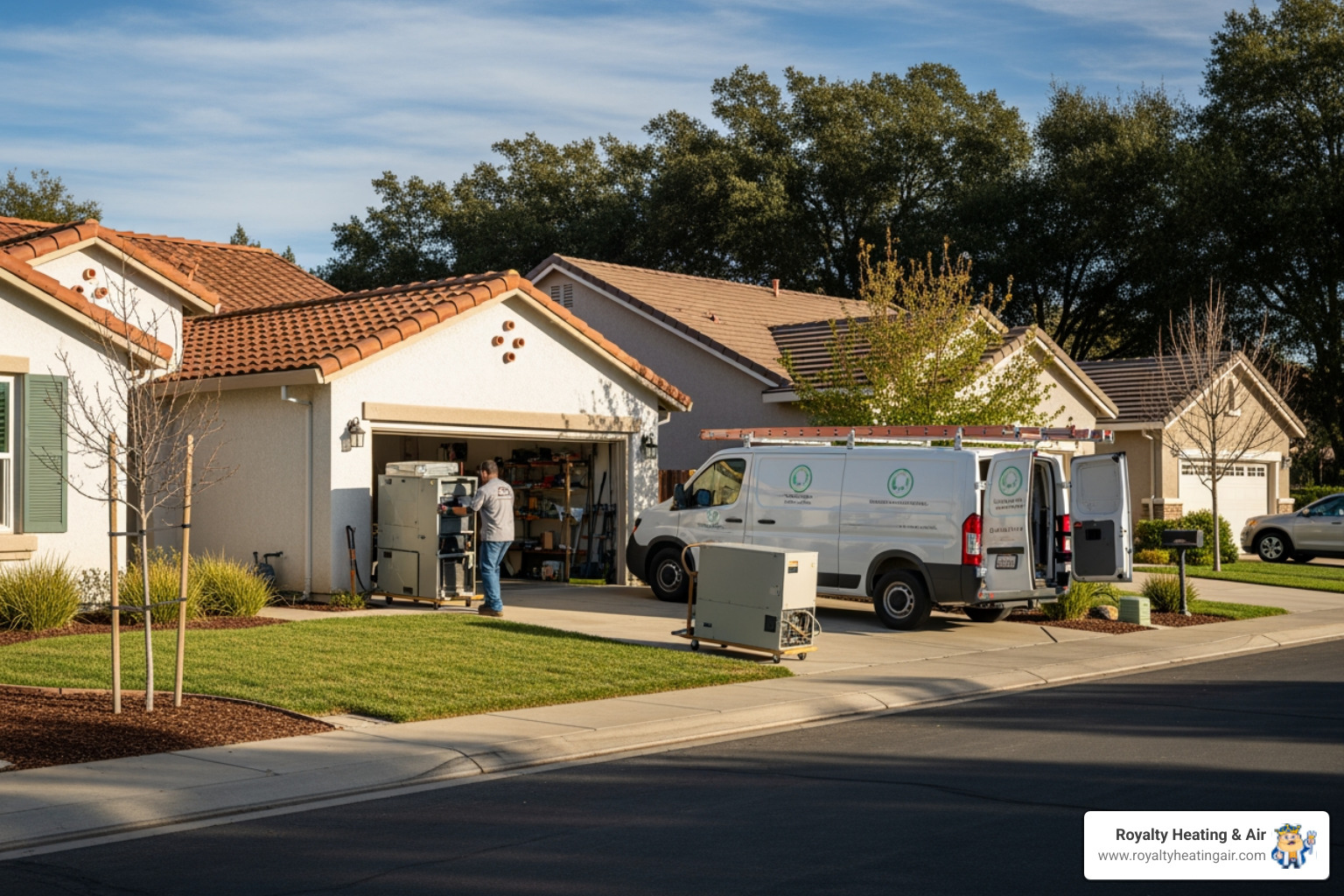 infographic showing five key warning signs for furnace replacement: 1. System age of 15-20 years with declining AFUE efficiency, 2. Frequent repair costs approaching replacement value, 3. Rising energy bills indicating lost efficiency, 4. Uneven heating and cold spots throughout home, 5. Safety concerns including yellow flame and carbon monoxide risk - furnace replacement in roseville, ca
